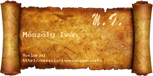 Mészöly Iván névjegykártya
